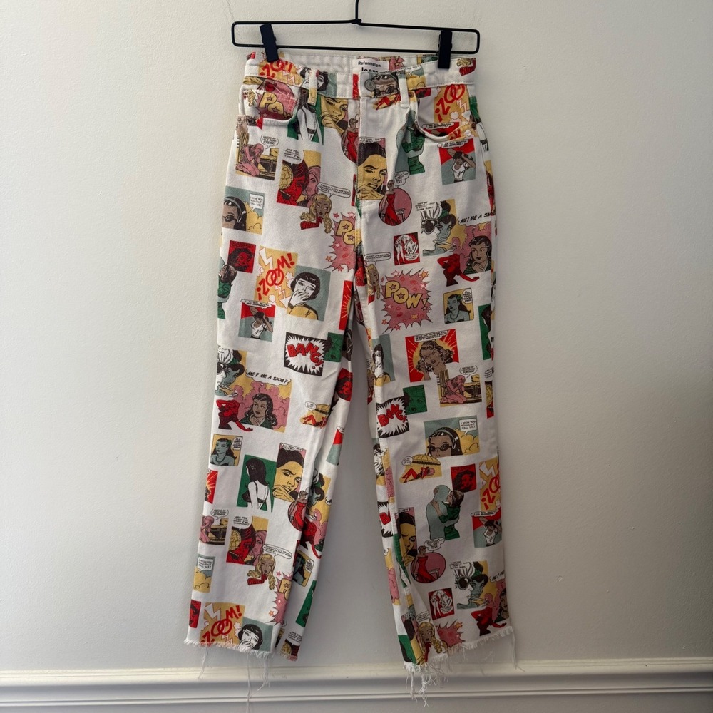 Reformation Comic High‎ Rise Straight Long Jeans 26